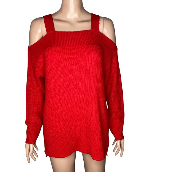 Sanctuary Sweater Womens XS Cold Shoulder Red New - Picture 14 of 14